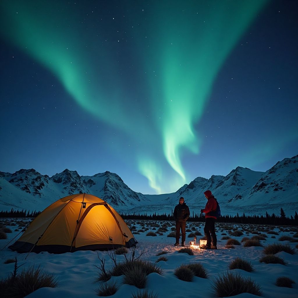 Arctic expedition camp